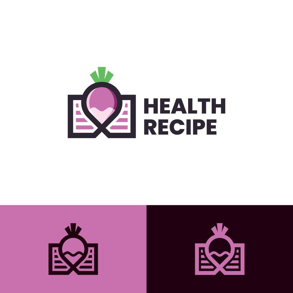 vegan recipe logo design vector