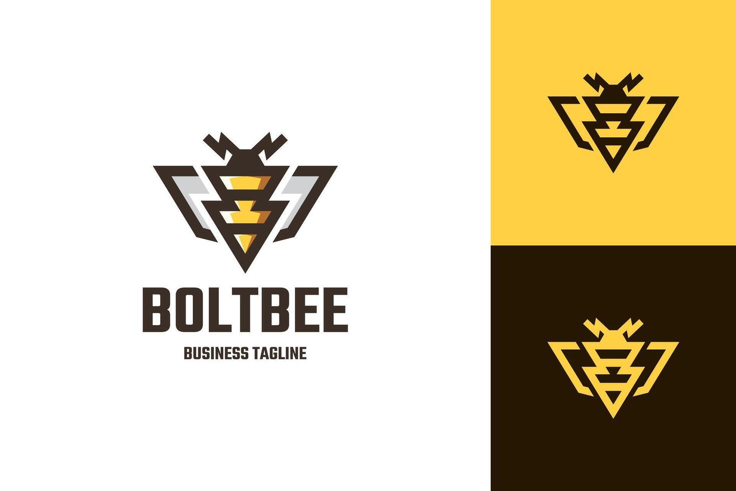 electric bolt bee logo design vector