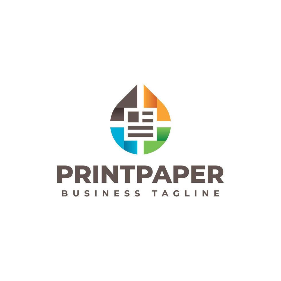 drop print paper logo design vector