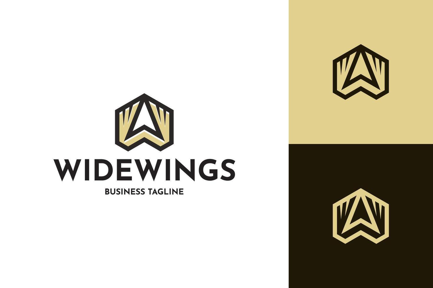 wings w letter logo design vector