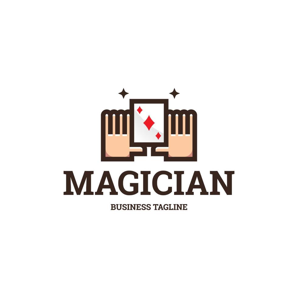 card magic logo design vector