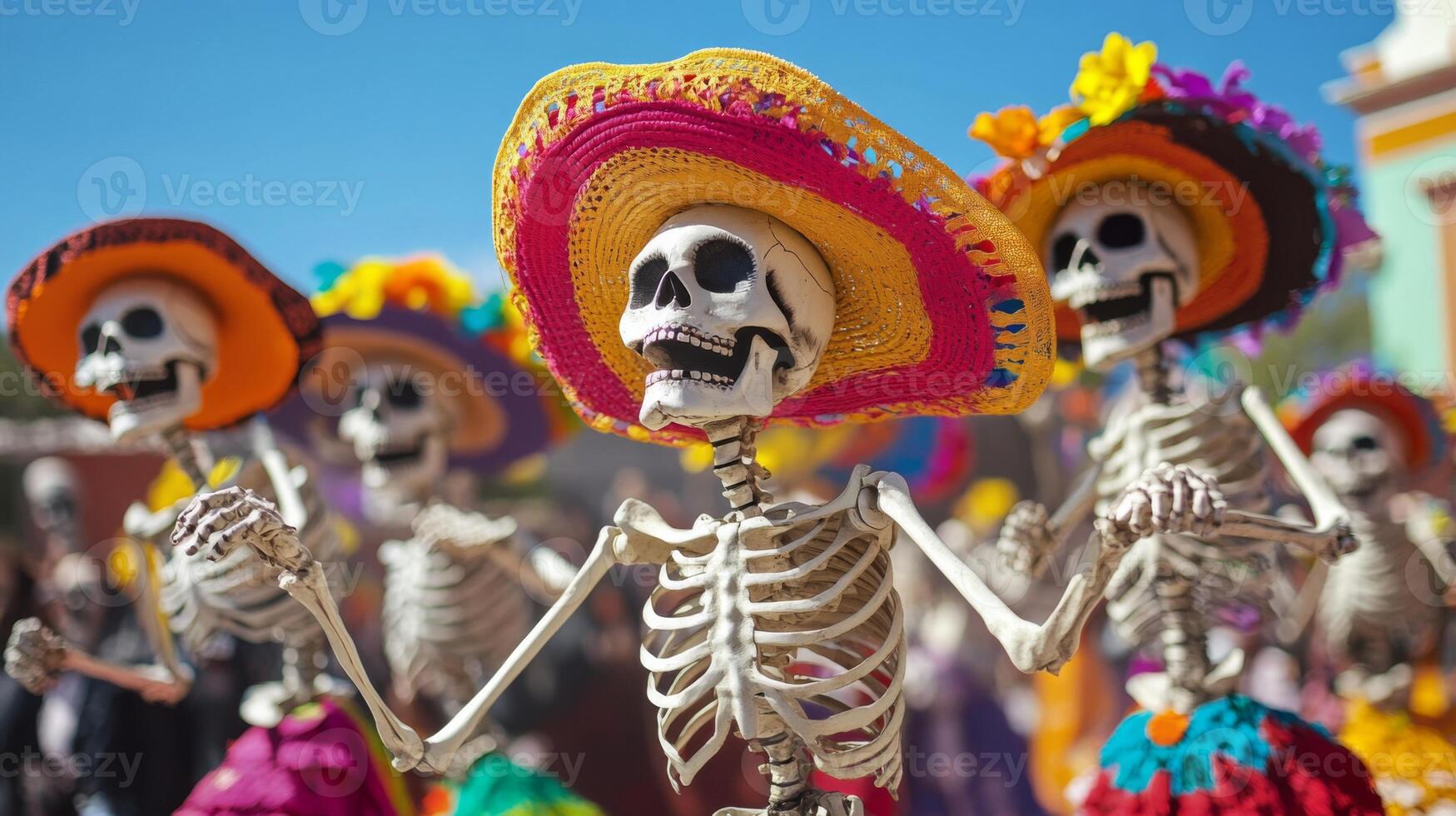 Skeletons in Sombreros Celebrate Day of the Dead photo