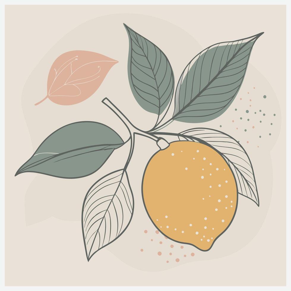 Vibrant Lemon Aspen Fruit Illustration vector