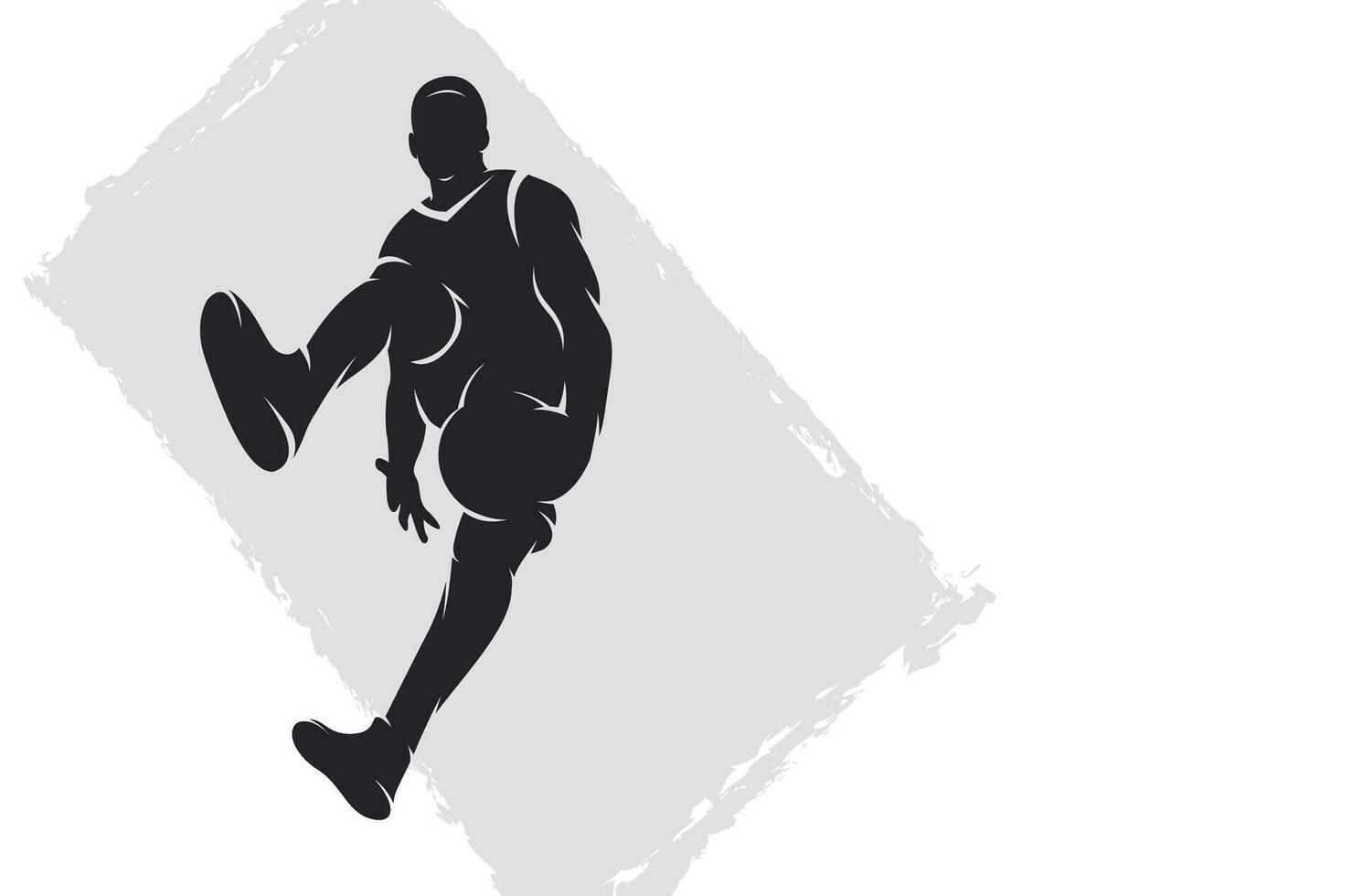 A silhouette of a basketball player jumping vector