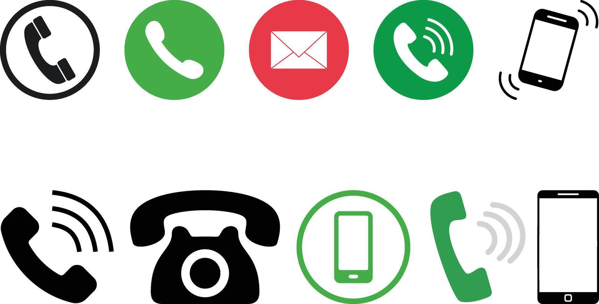 Contact us icon set collection design vector