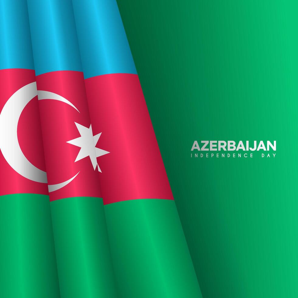 Illustration of wavy azerbaijan flag, suitable for Azerbaijan Independence Day vector