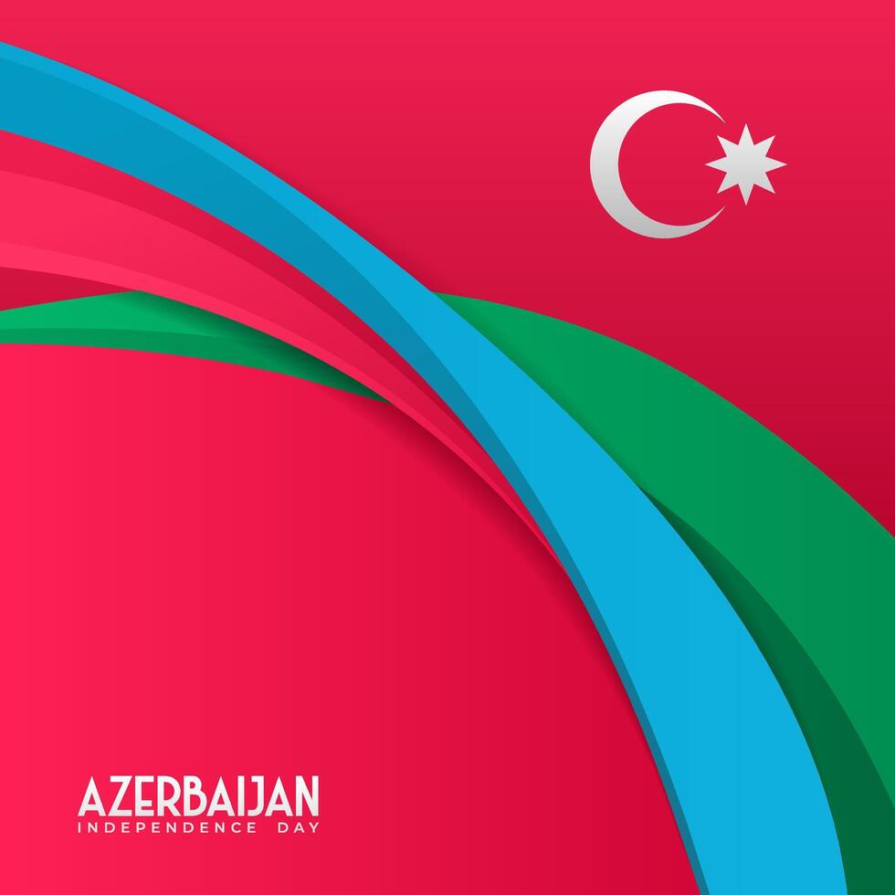 Red blue and green wavy shapes in 3d style, suitable for Azerbaijan Independence Day vector