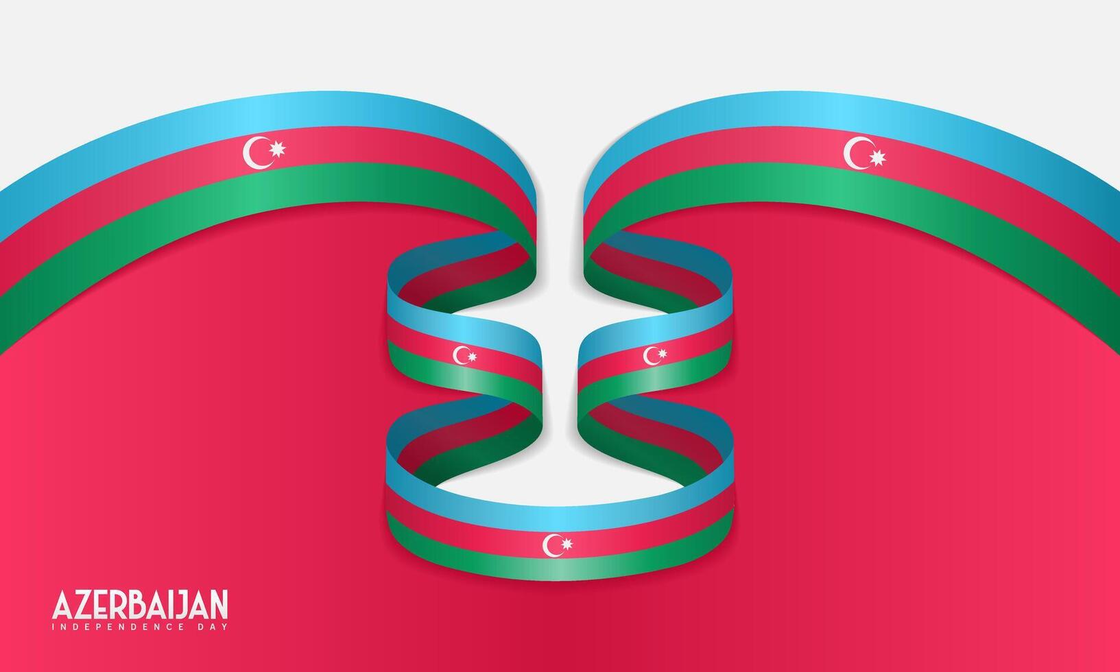 Azerbaijan flag ribbon waving. Template for Azerbaijan independence day poster design vector
