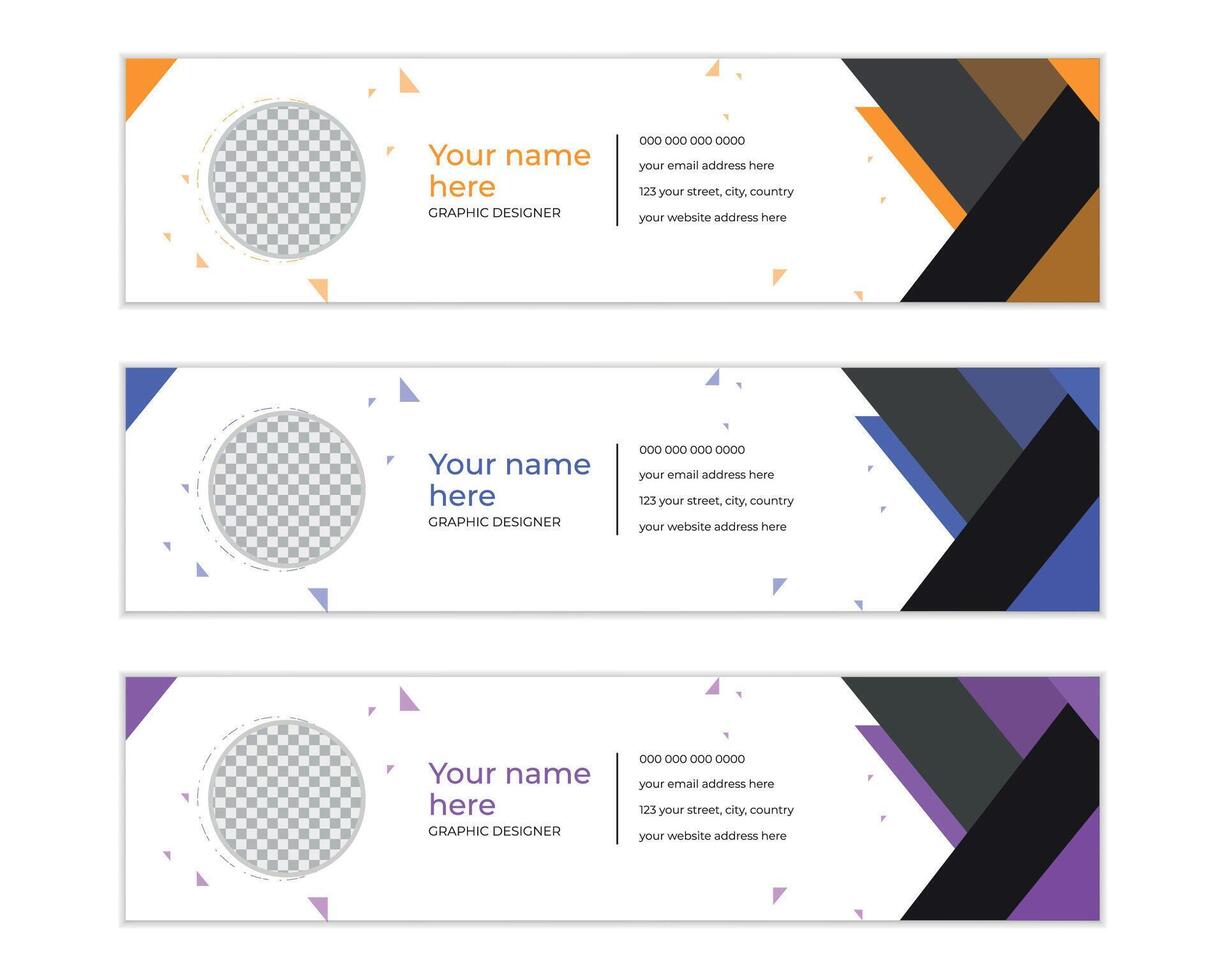 Email signature cover template design vector