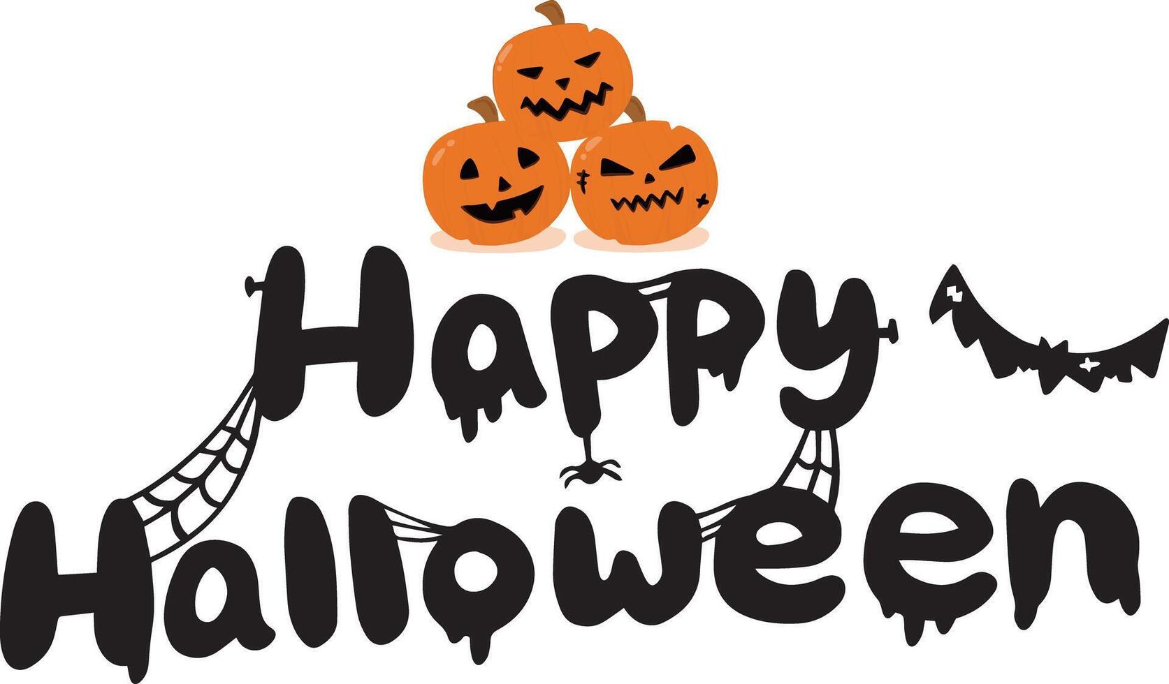 Happy halloween text banner design. Halloween party decor vector