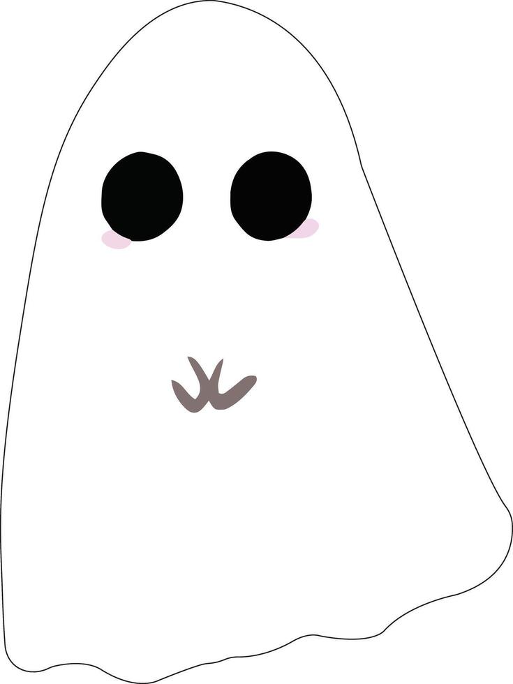 Happy halloween party greeting card with cute ghost vector