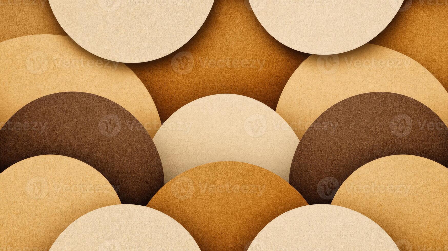 Overlapping paper textures in warm earth tones with simple geometric shapes and delicate line work photo