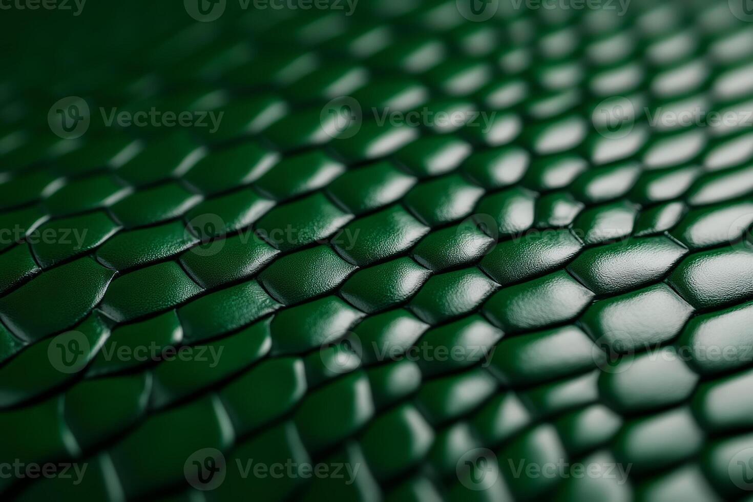 Closeup of snake leather texture in dark green fine scales with subtle shine and intricate pattern photo