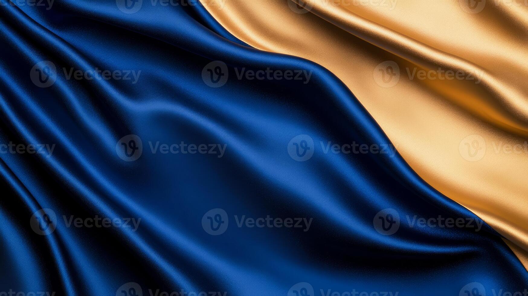Deep blue and golden velvet with smooth waves and luxurious shadows perfect abstract luxury background for Israeli Independence Day elegant and sophisticated photo