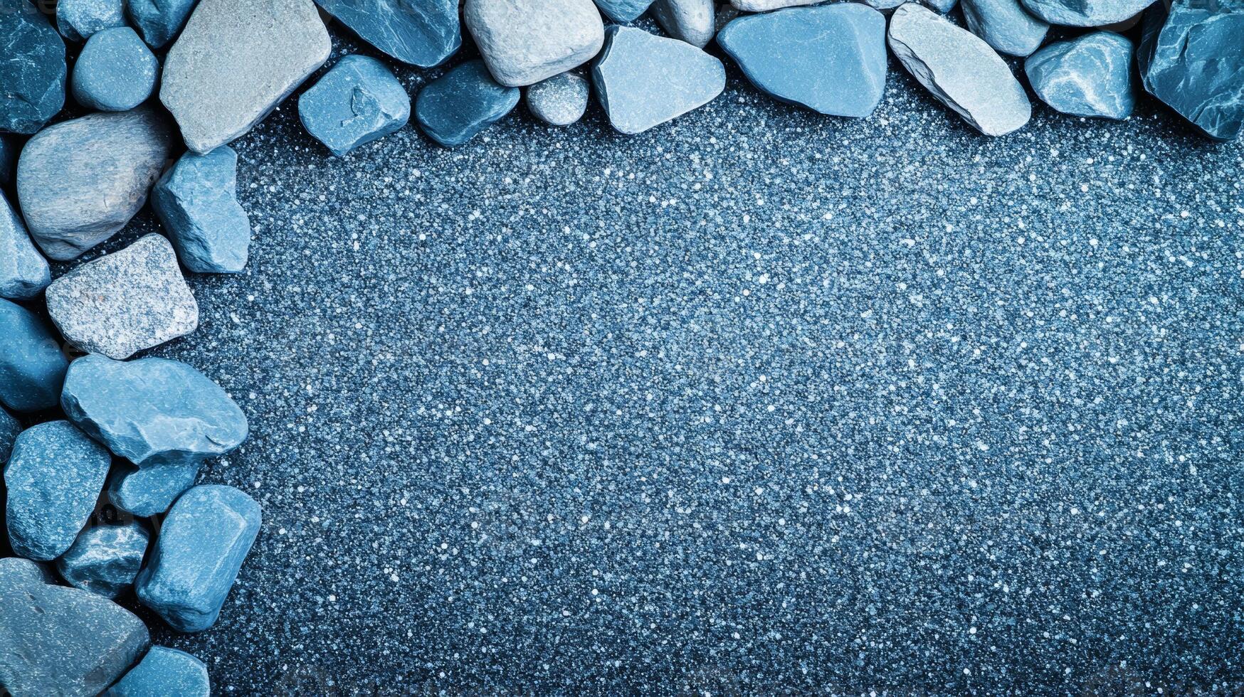 Coarse stone texture background in icy silver and frosty blue tones with subtle sparkle accents New Years cold elegance perfect for festive winter designs photo