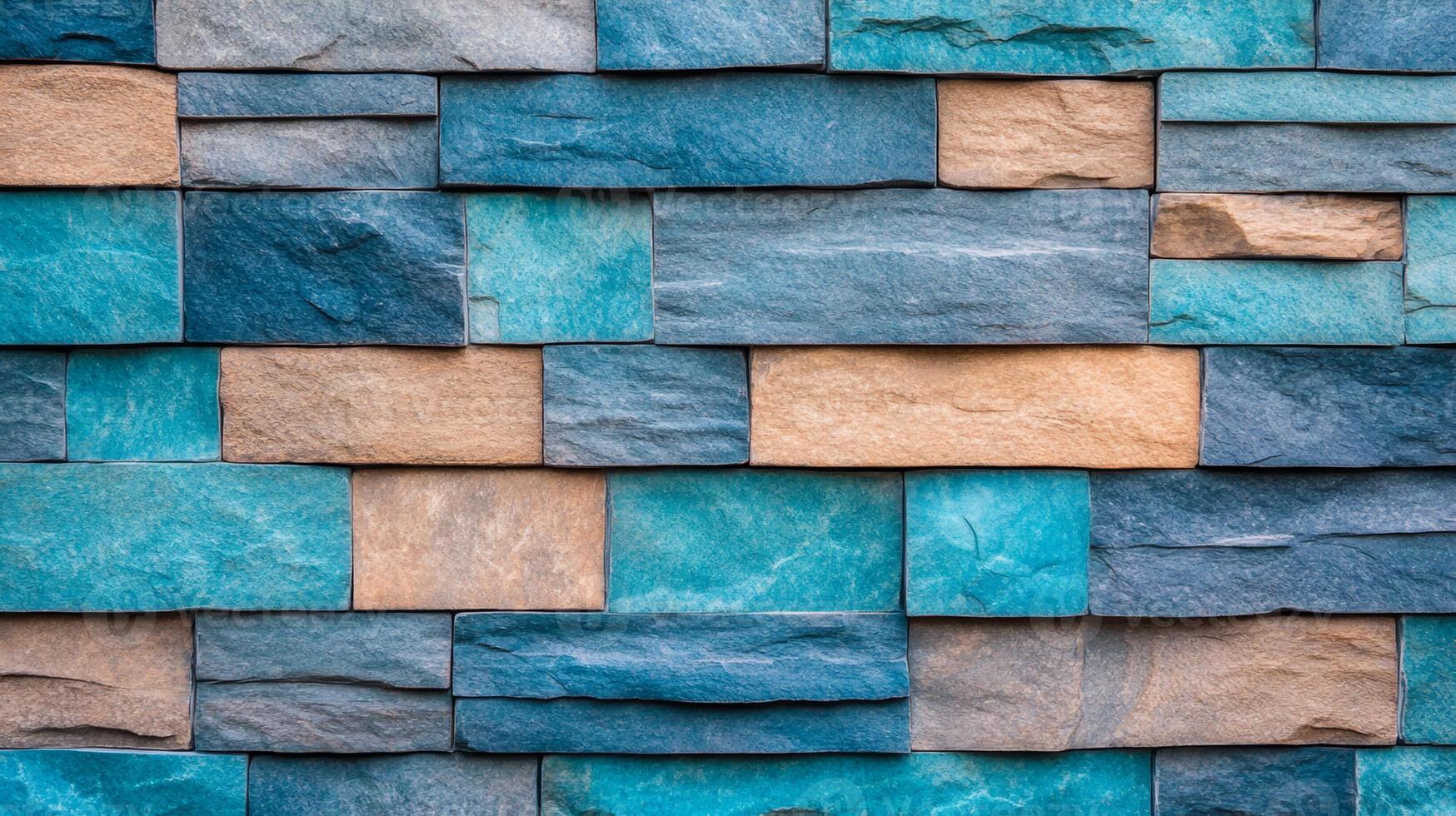 Coarse stone wall texture in turquoise and coral tones for World Ocean Day rugged surface with subtle wave like patterns capturing marine themes and ocean conservation photo