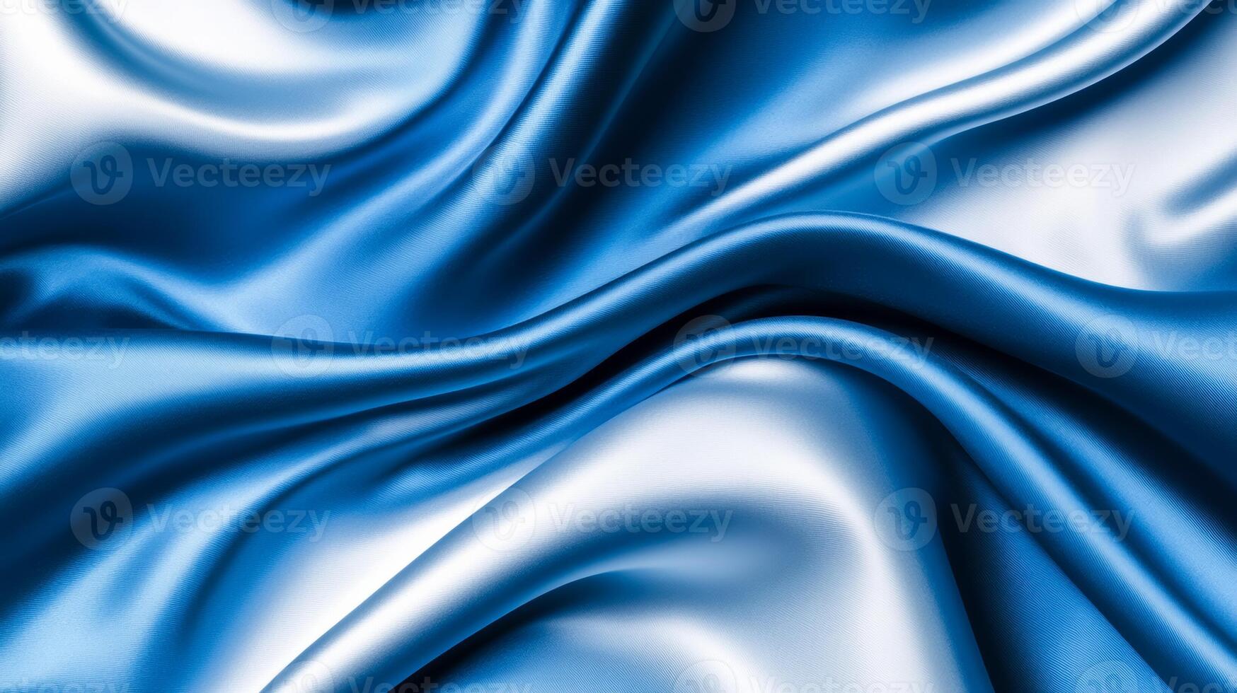 Deep blue and white satin with fluid waves and subtle light reflections ideal abstract background for Hanami or Japanese cherry blossom festivals serene and elegant photo