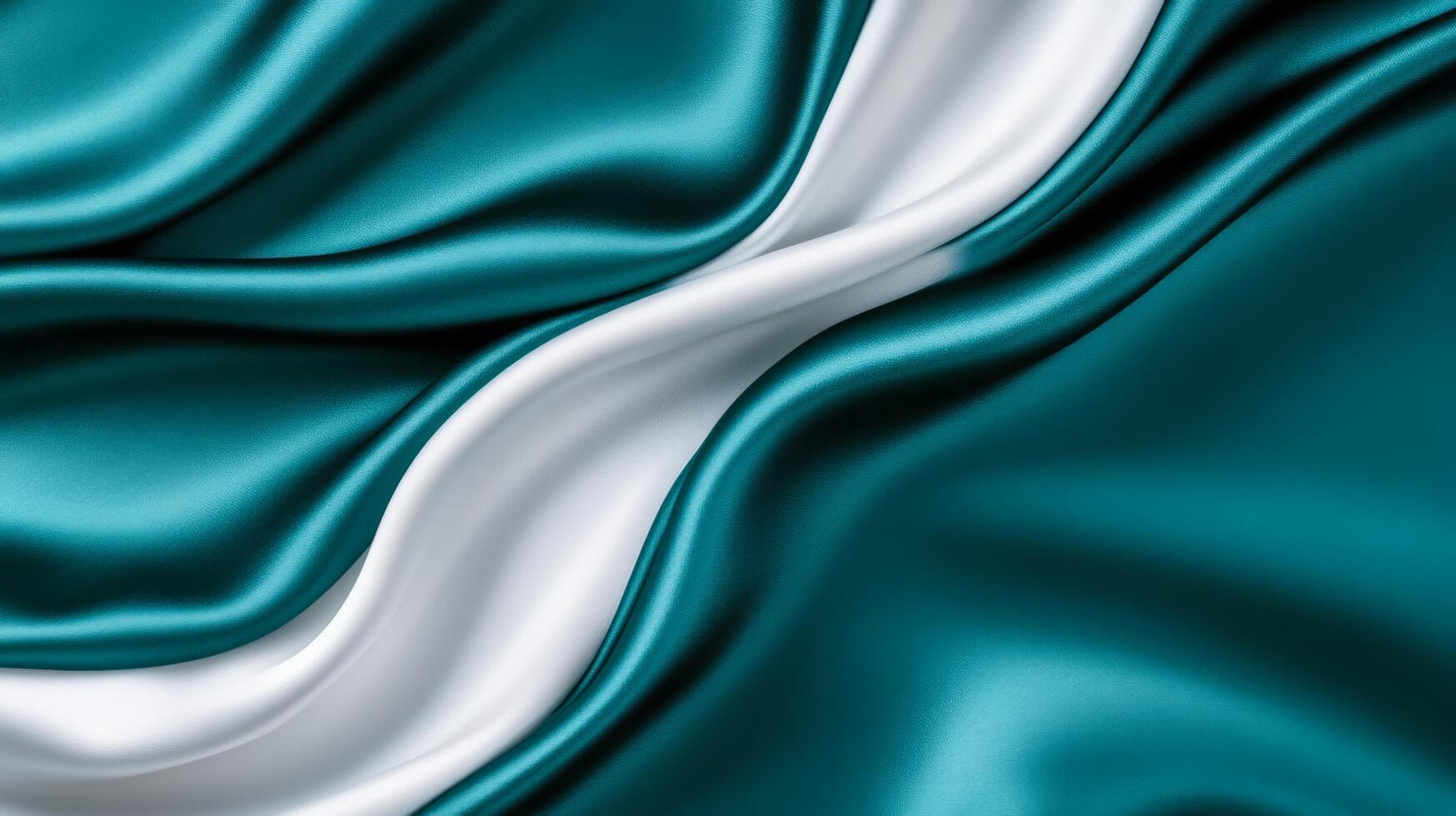 Dark teal and white fabric flowing in fluid waves elegant abstract background for HR Professionals Day calm and balanced reflecting harmony and organization photo