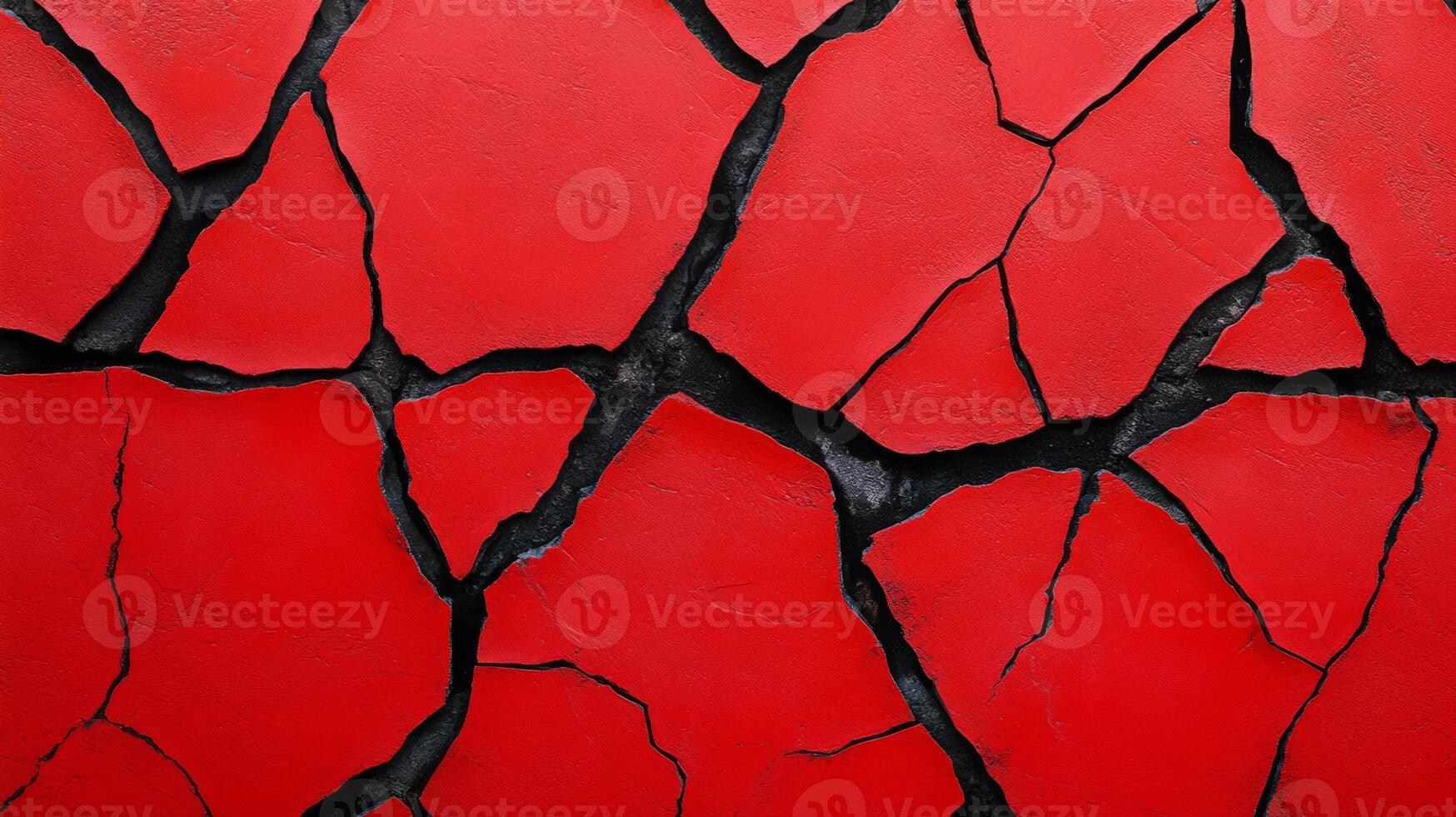 Distressed stone texture in bold red black and white for World AIDS Day gritty surface with subtle ribbon details hidden in the cracks spreading awareness and support photo