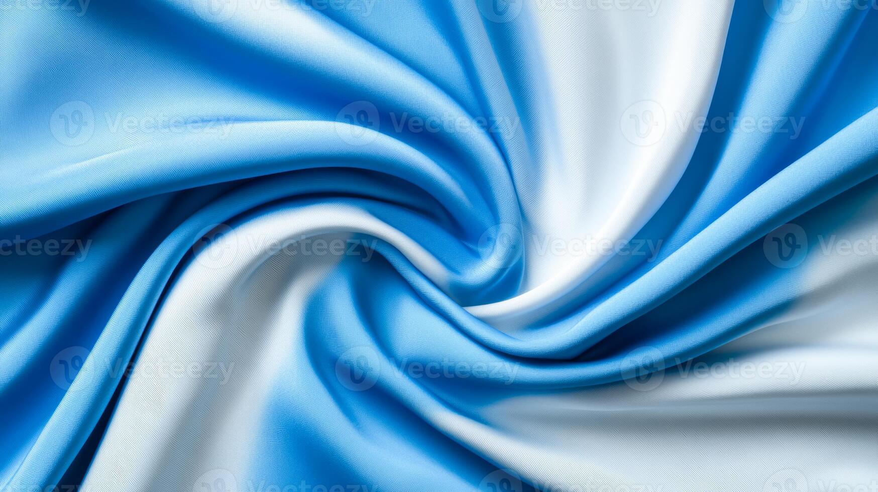 Light blue and white fabric flowing in smooth waves ideal for World Mental Health Day serene and peaceful abstract background promoting calmness and well being photo