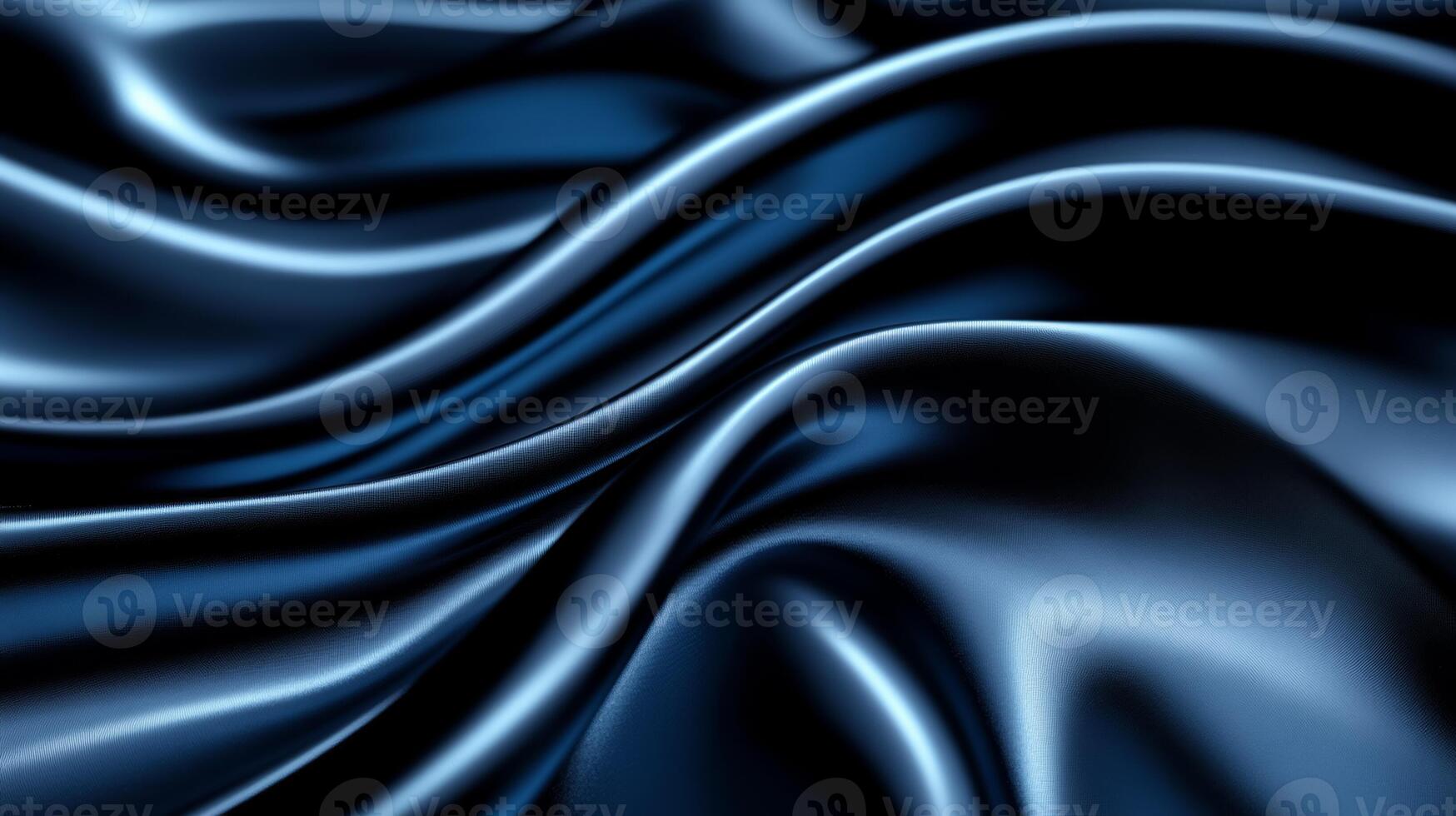 Rich navy blue silk waves with flowing liquid movement smooth texture and deep shadows refined abstract background for New Year or Christmas concepts photo