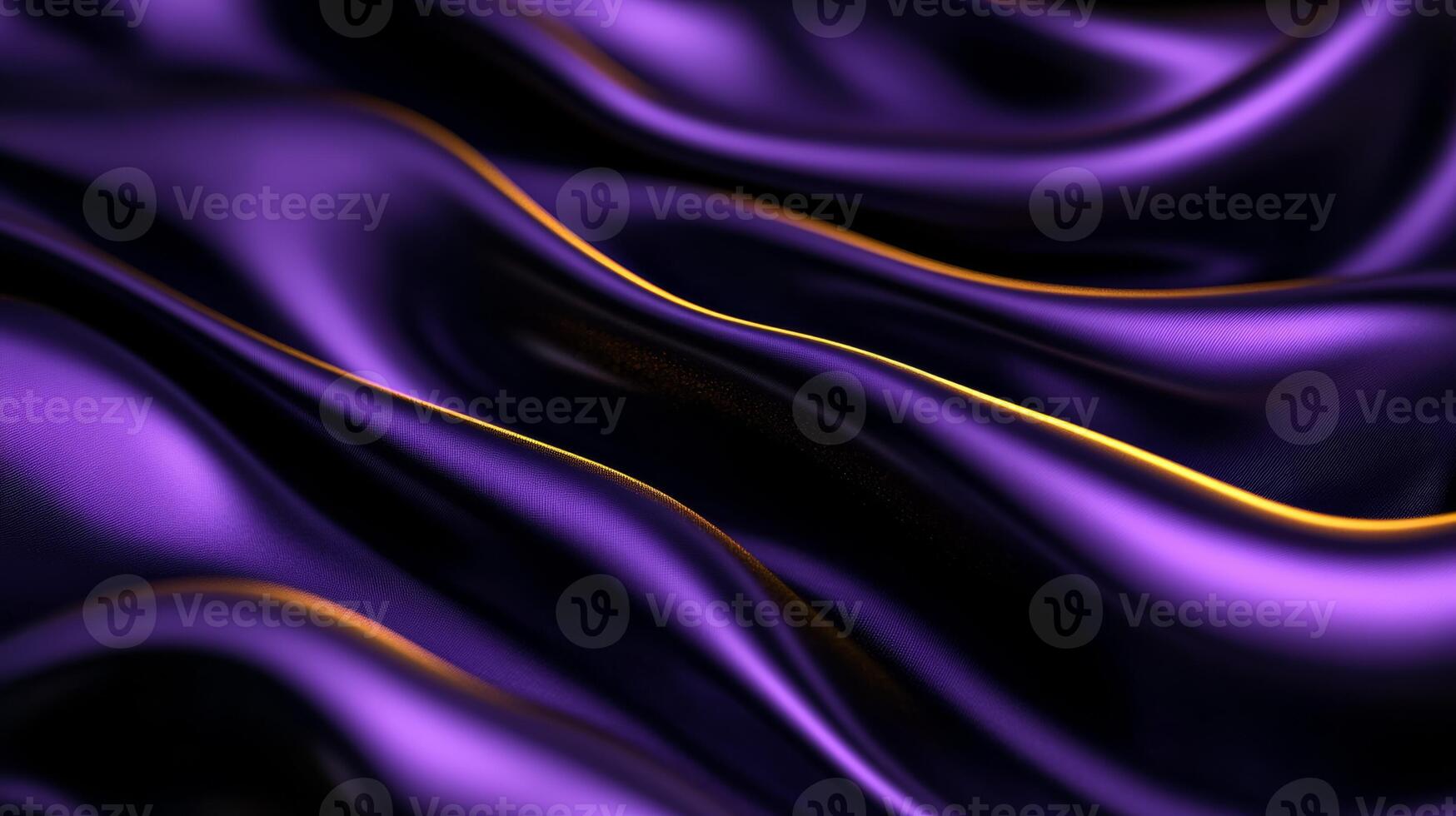 Rich purple velvet with subtle golden accents creating deep curves and luxurious shadows perfect abstract background for Mardi Gras or festive royalty inspired events photo