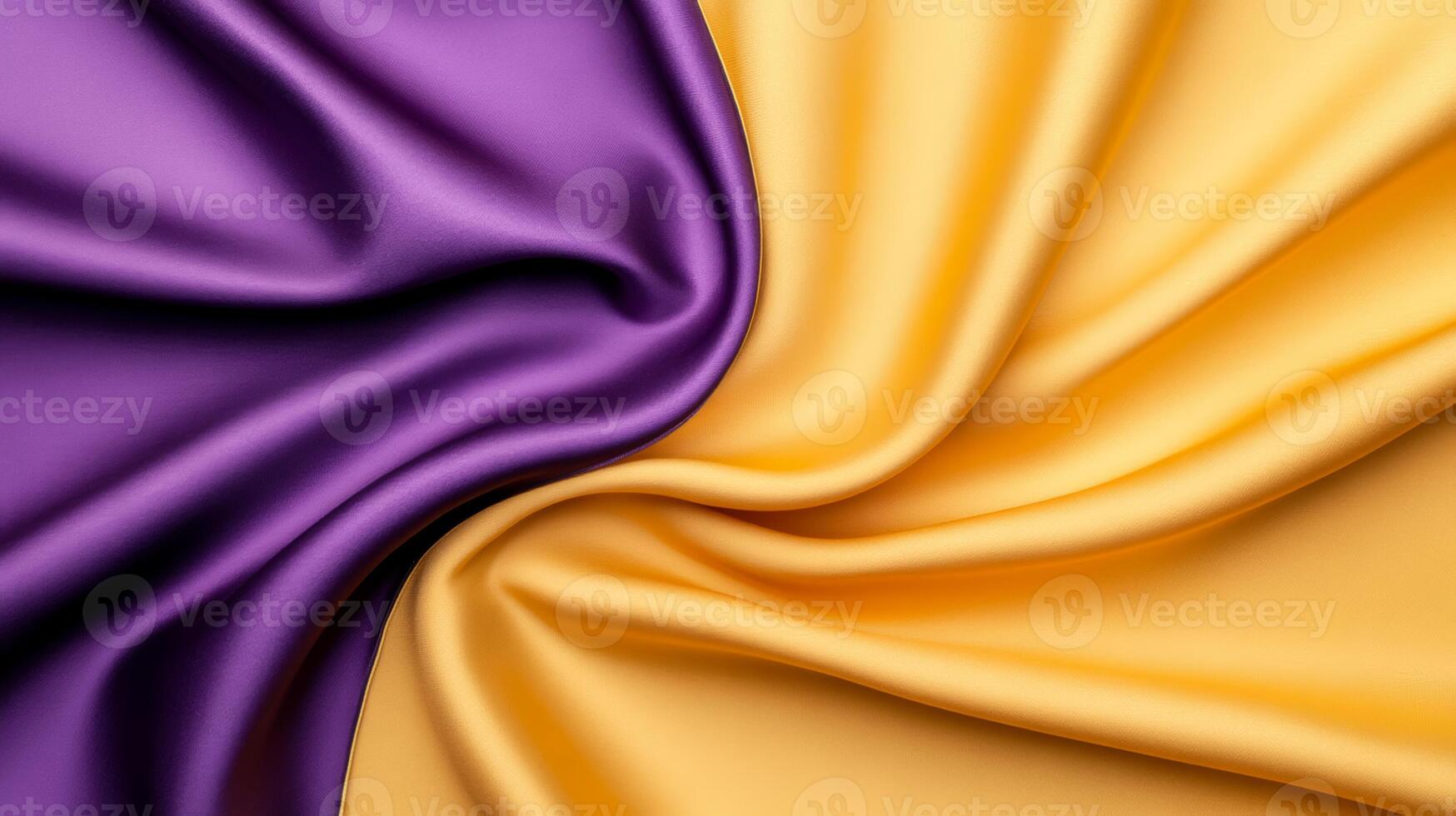Rich purple and yellow silk with dramatic folds representing Onam festive abstract background luxurious and vibrant for Keralas harvest celebration photo