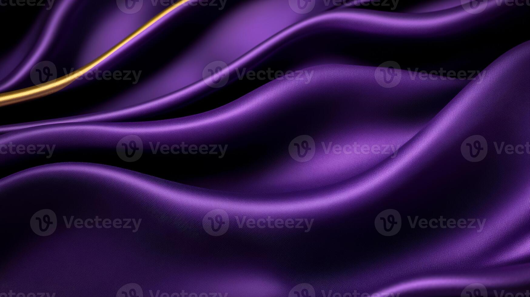 Rich purple velvet with subtle golden accents creating deep curves and luxurious shadows perfect abstract background for Mardi Gras or festive royalty inspired events photo
