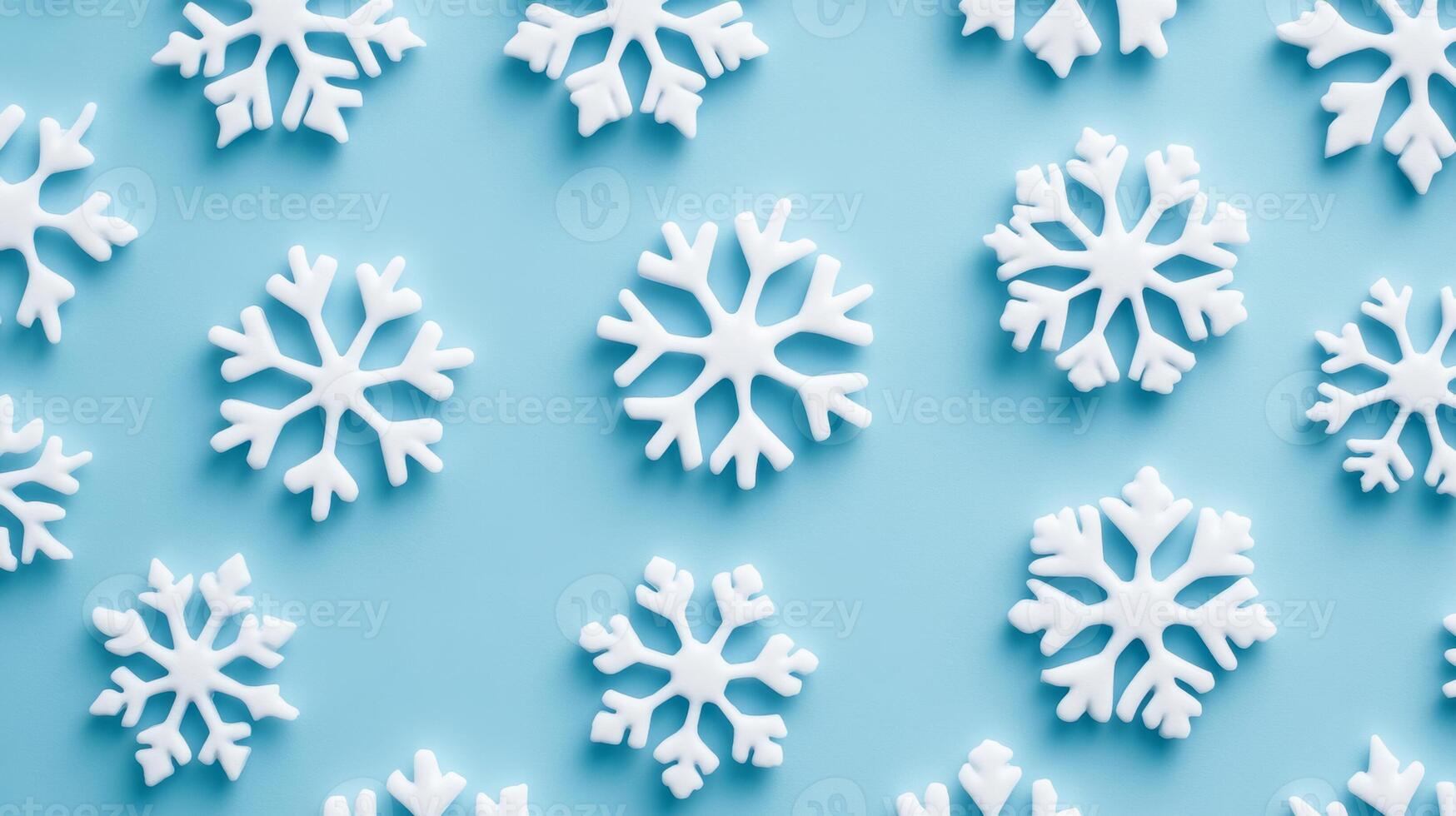 Soft pastel blue and white background with delicate snowflake motifs representing St Nicholas Day in the Netherlands festive and whimsical European holiday for winter designs photo