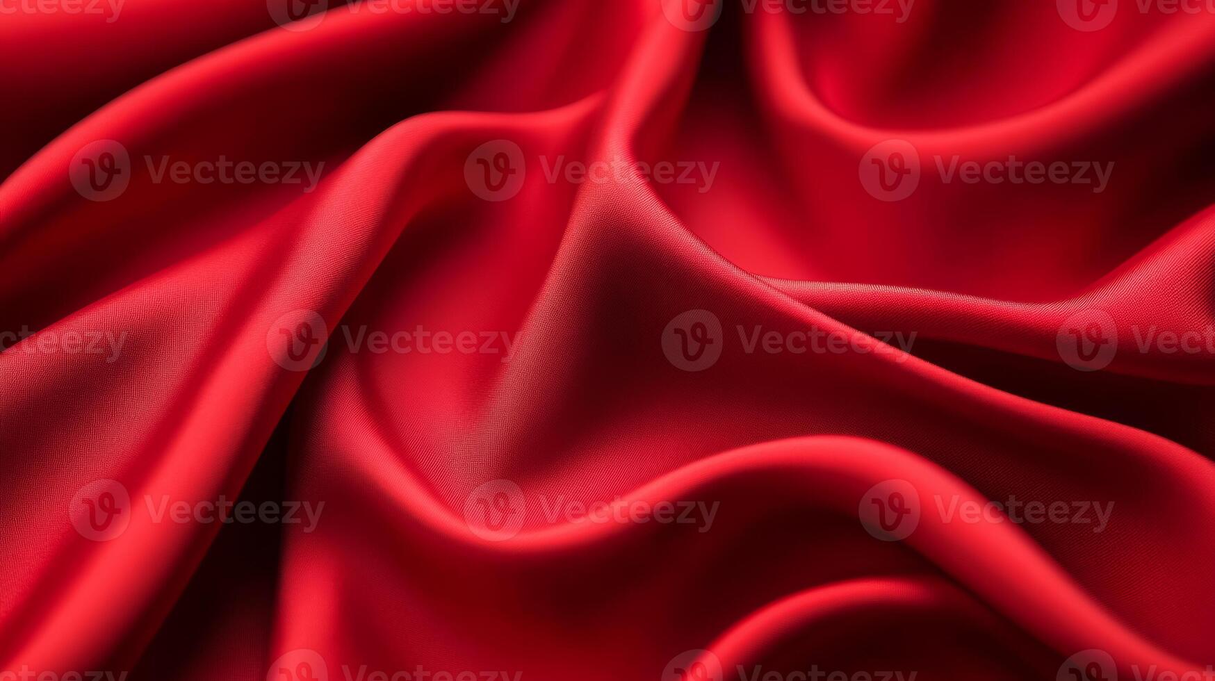 Velvet red cloth with elegant curves and folds reminiscent of rich holiday decor subtle gold accents luxurious fabric texture abstract background for Christmas themes photo