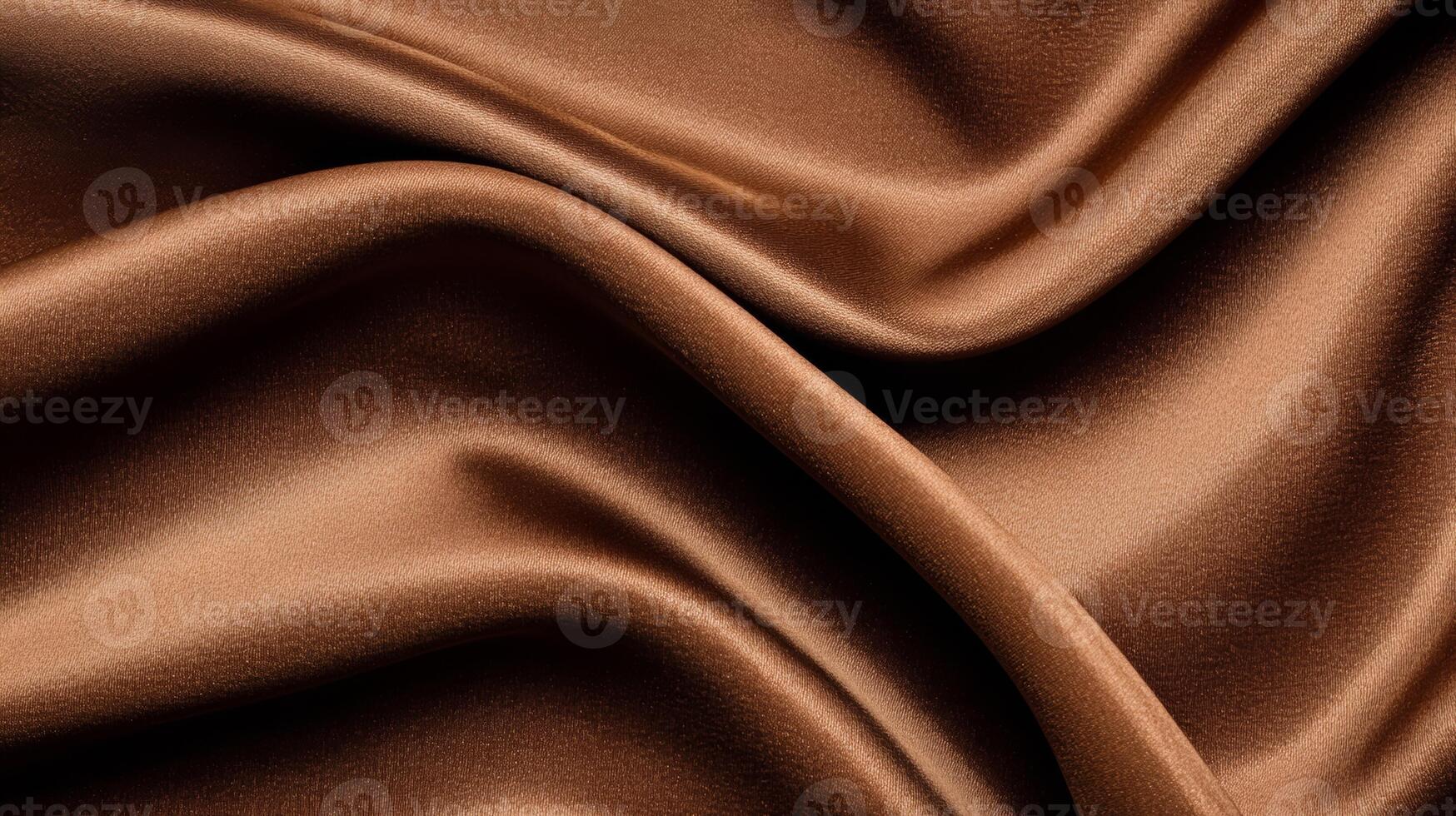Warm chocolate brown velvet fabric with soft undulating curves cozy and inviting abstract background perfect for Thanksgiving holiday decor luxurious and rich texture photo