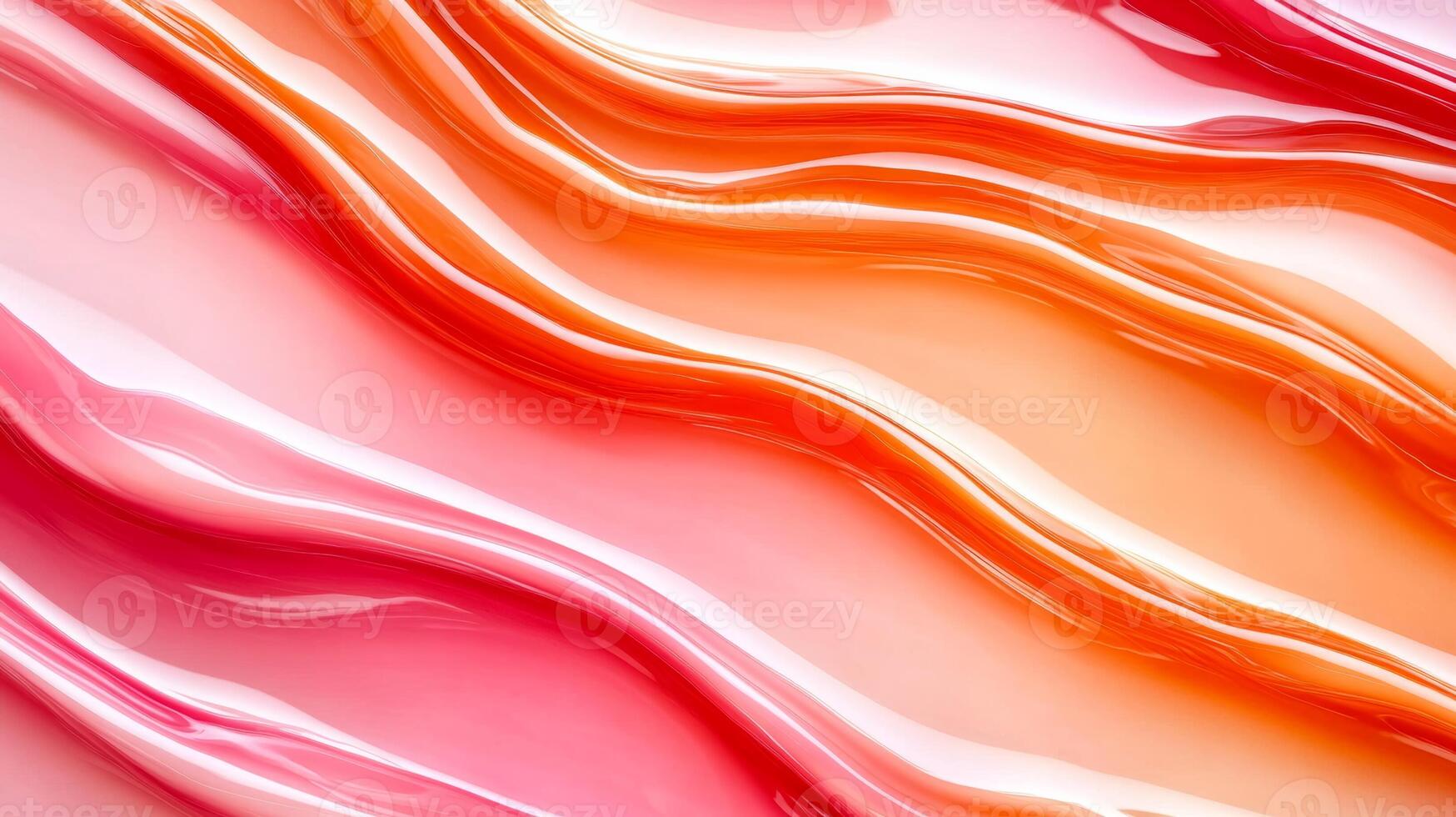 Close up of liquid waves in gradient shades of sunset orange and coral pink photo