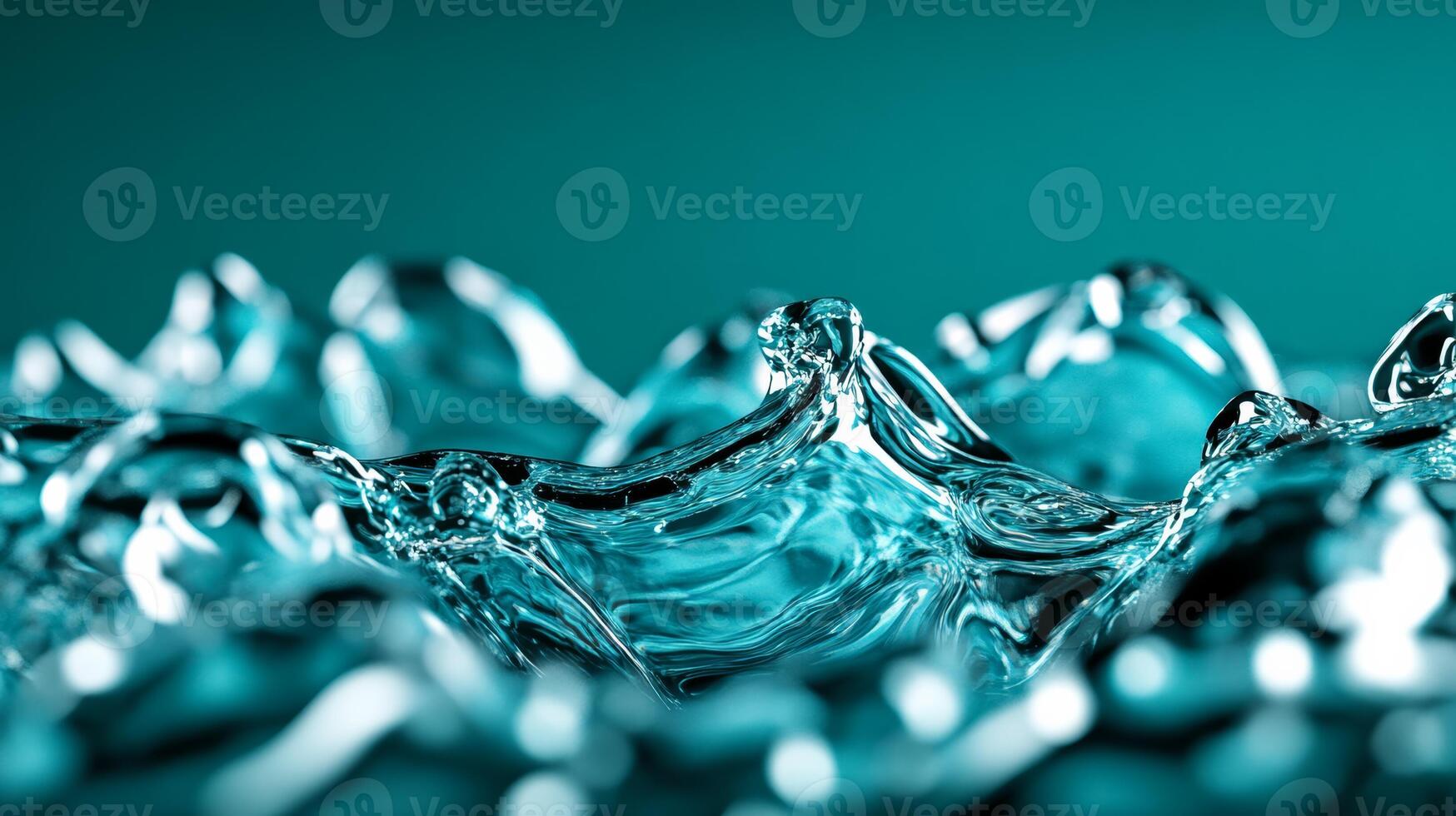 Close up of liquid waves in shades of cobalt and jade intertwining in a fluid dance photo