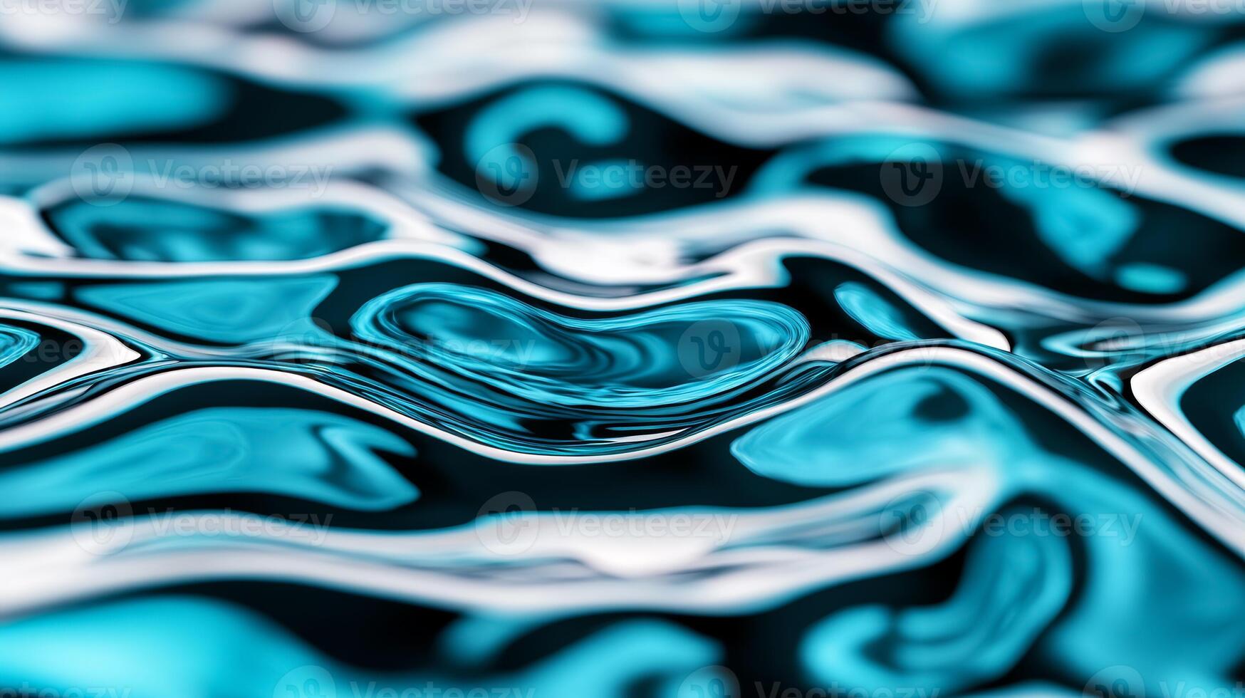 Close up of liquid waves in shades of cobalt and jade intertwining in a fluid dance photo