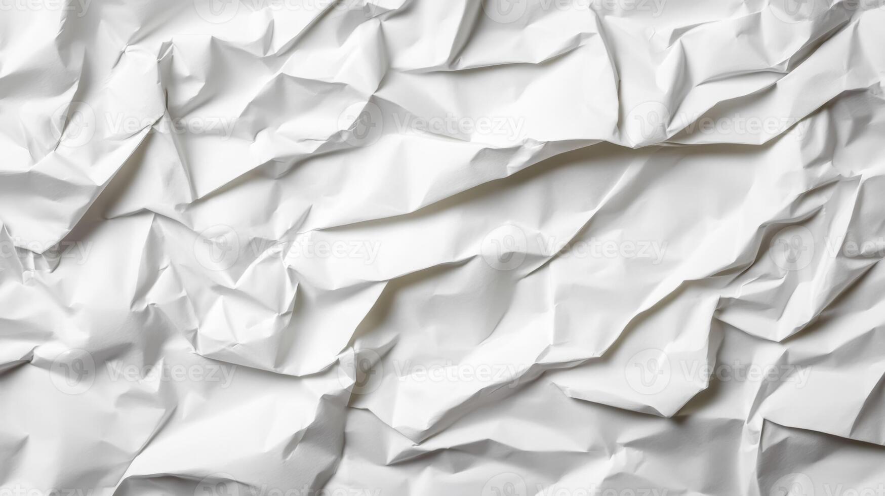 Crumpled white notebook paper background with deep creases and visible folds simple and rugged photo