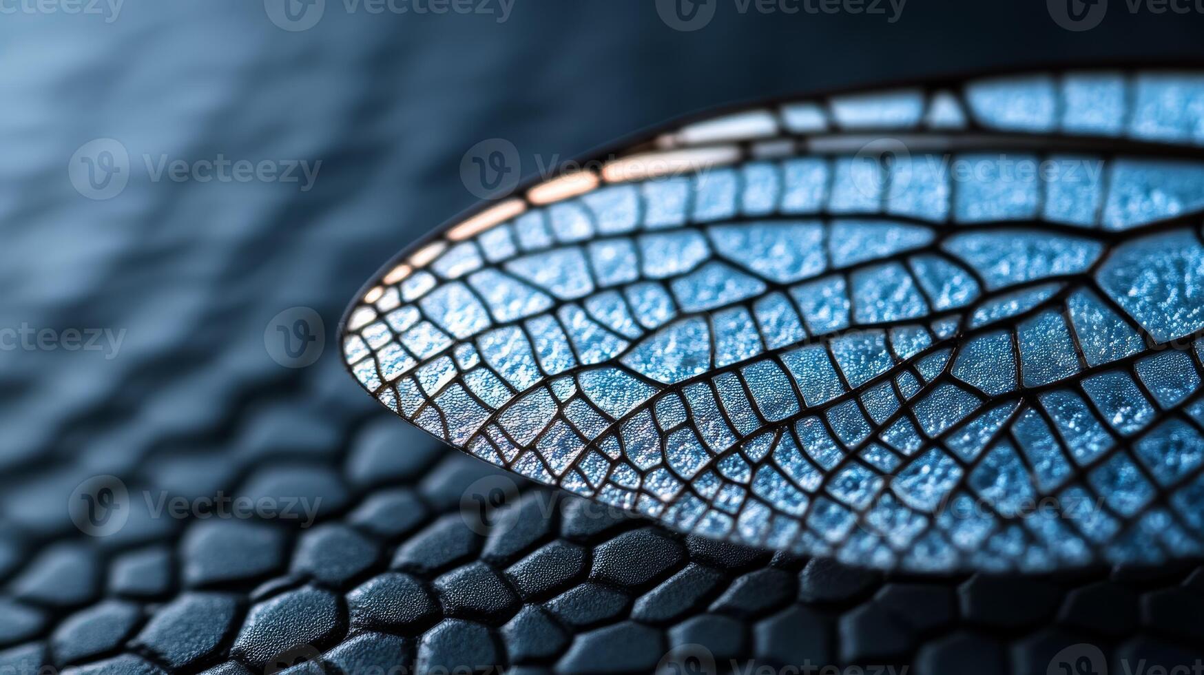 Detailed texture of an insect wing with transparent veins and delicate structure photo