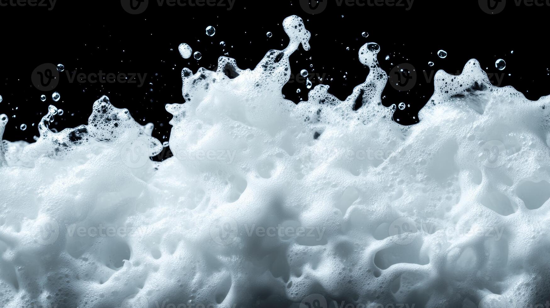 Extreme close up of ocean wave foam with intricate bubbles and swirls photo