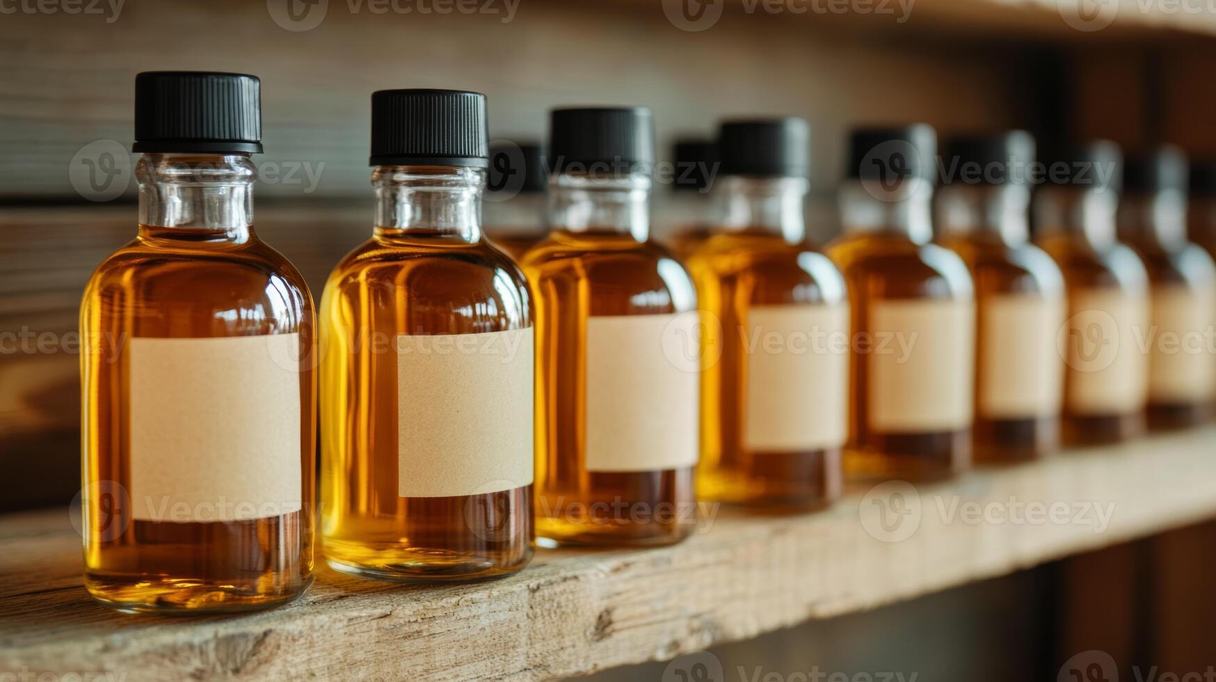 A row of bottles of whiskey on a shelf photo