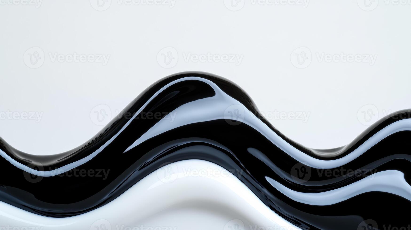 Macro of liquid color waves in black and white ink clashing in a dramatic pattern photo
