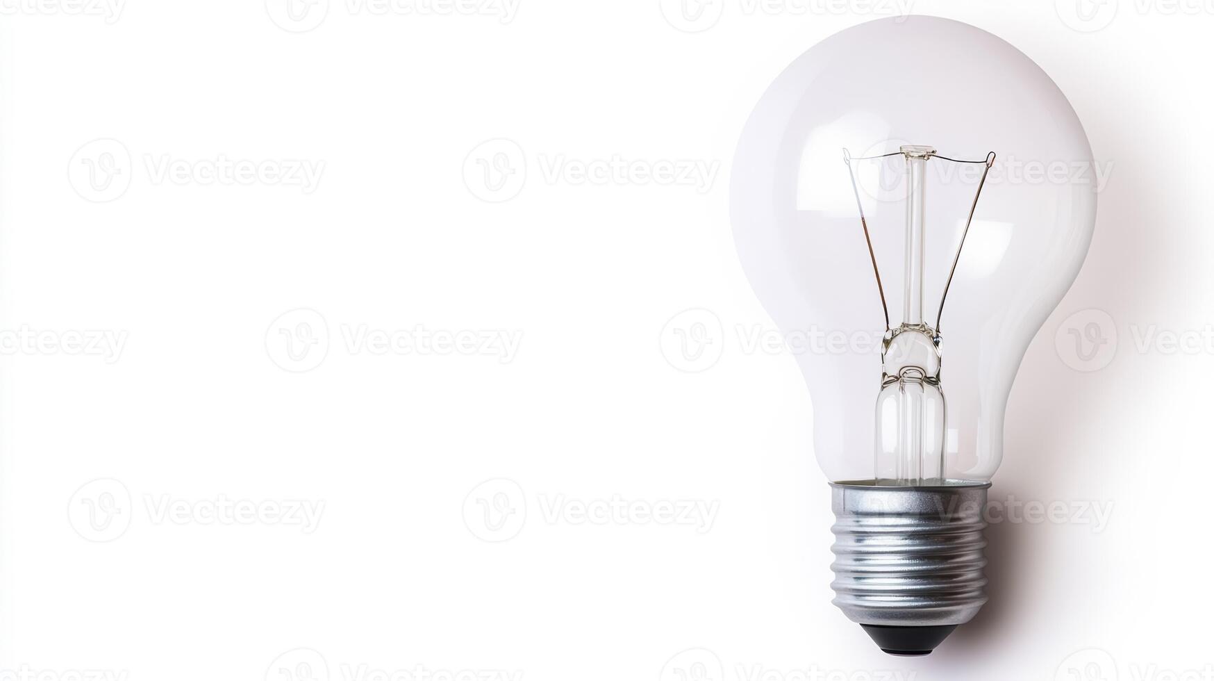 Single LED light bulb isolated on a white background with space for text photo