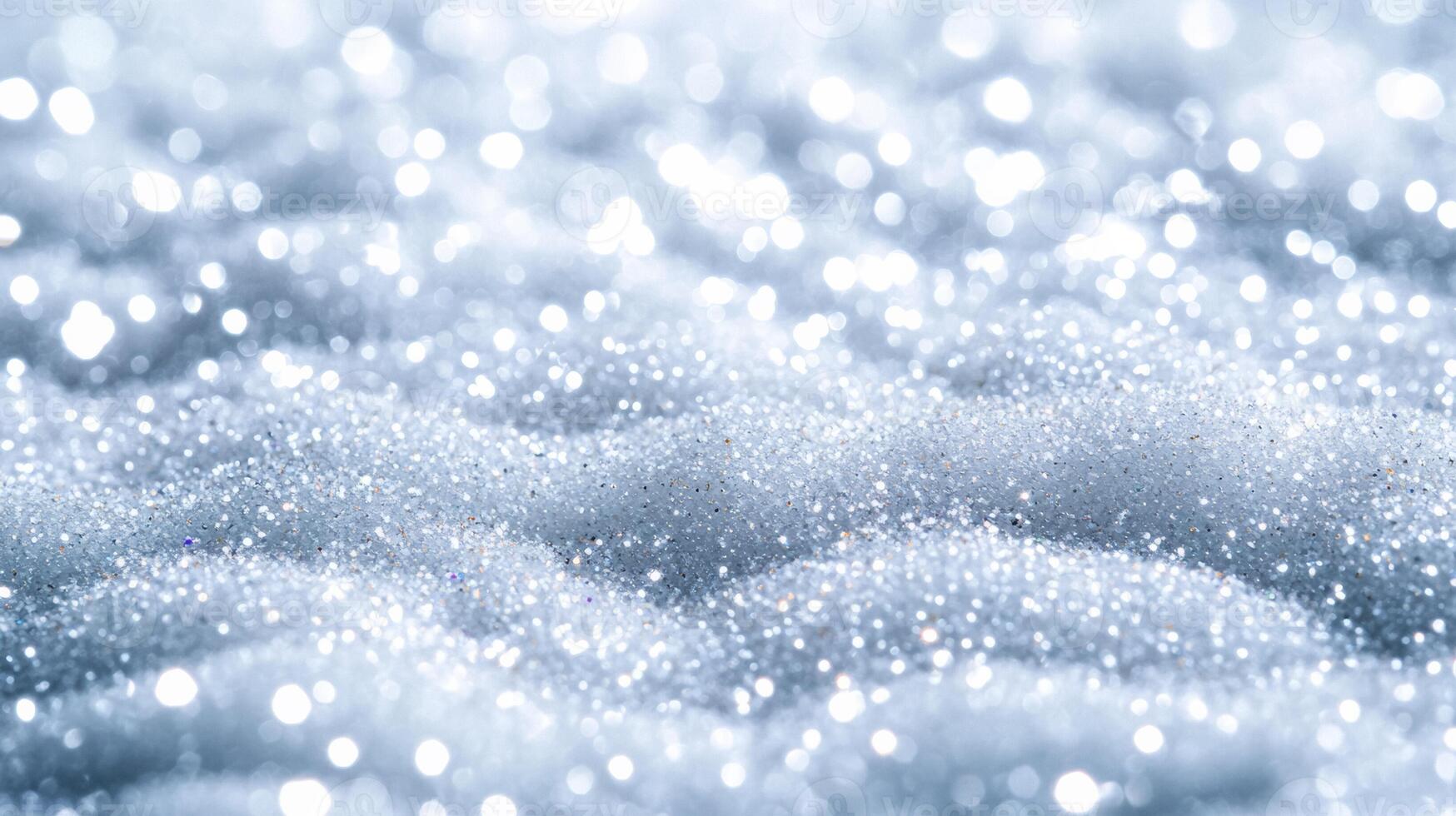 Closeup of a creamy snow white serum with tiny iridescent flakes resembling a glistening winter frost photo