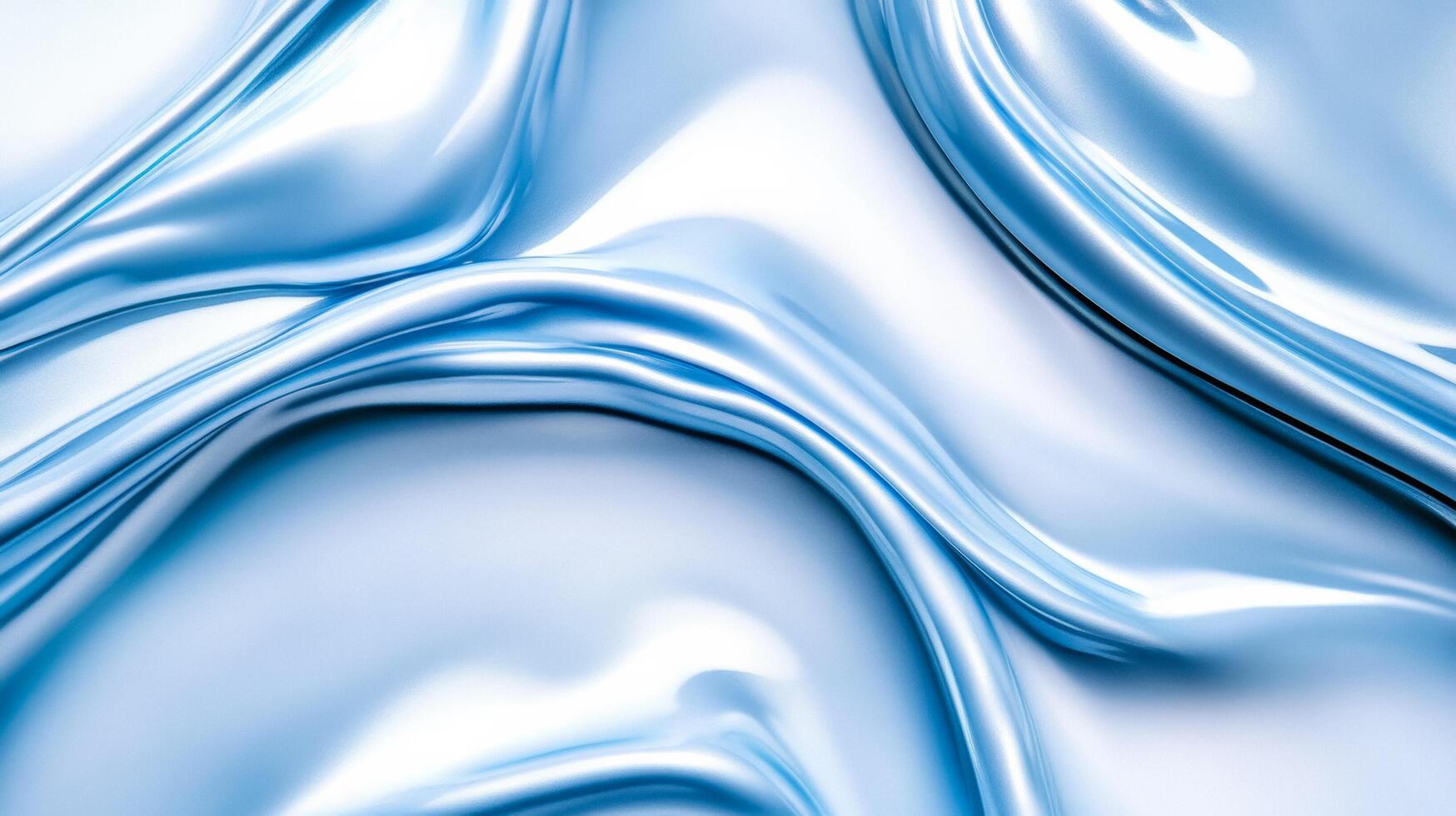 Closeup of icy blue cream swirls with a glossy light reflecting texture on a white background photo
