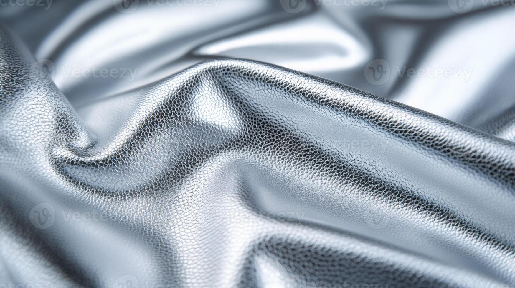 Icy silver leather with a soft metallic sheen and fine pebble texture capturing the essence of a winter frost photo