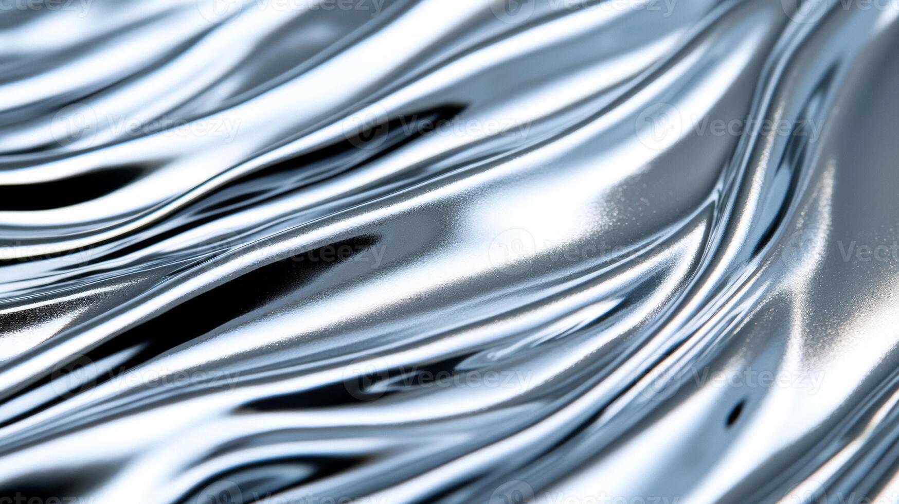 Pale silver grey lip gloss swirled with fine shimmer set against a cool metallic background photo