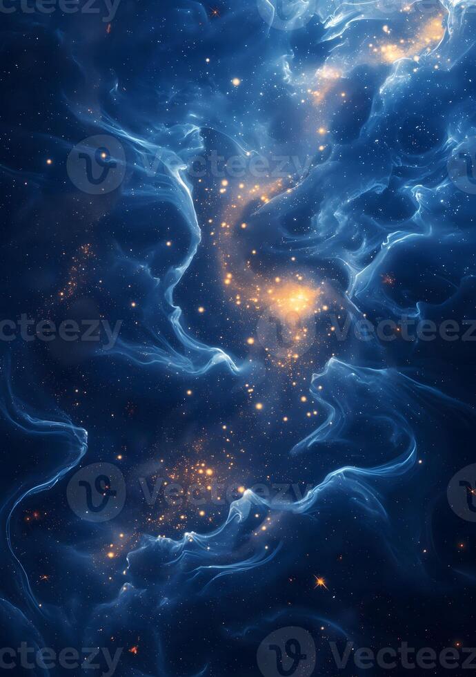 Abstract Blue and Dark Background with Glittering Light Effect photo