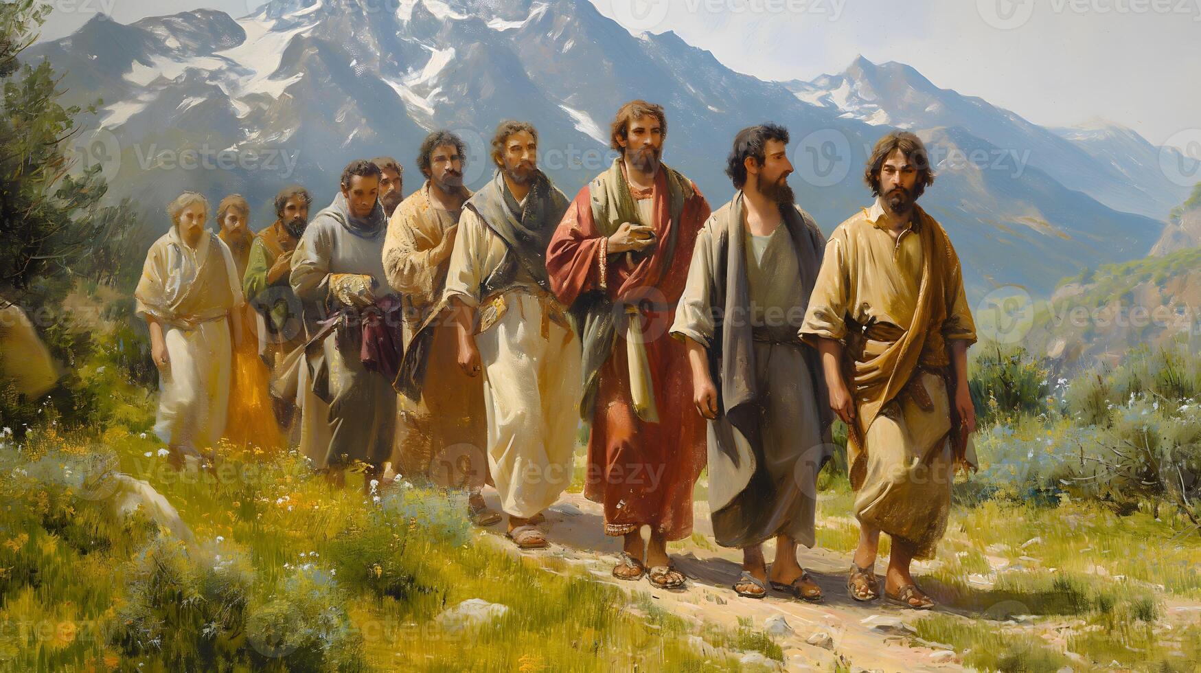 Biblical illustration, Jesus Sends His Twelve Apostles to the Lost Sheep of the People of Israel photo