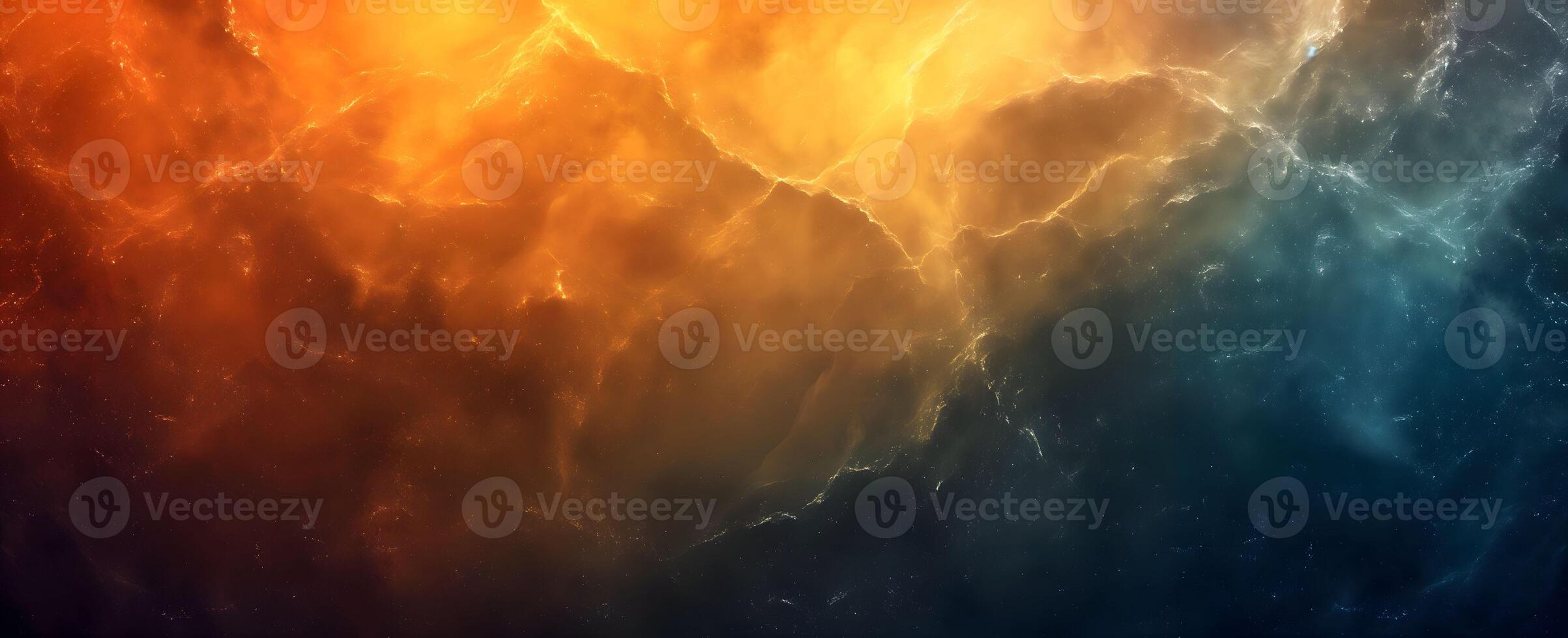 Smooth Textured Black, Teal Blue and Orange Gradient Background photo