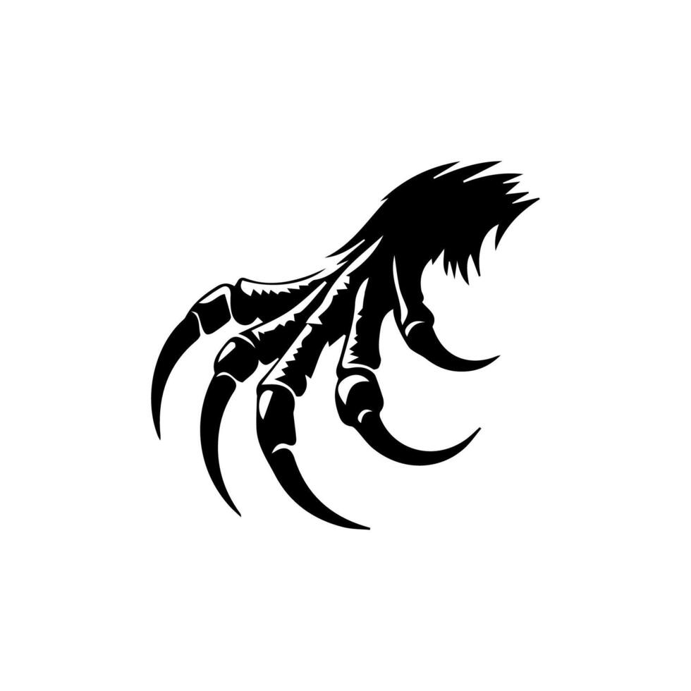 A black and white illustration of a claw vector
