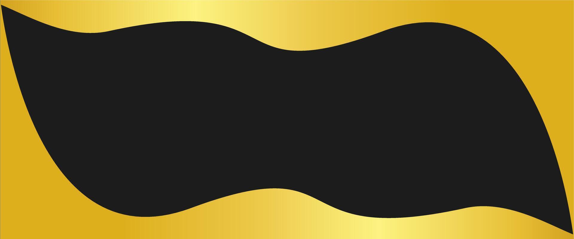 A black and gold flag with a black wave vector