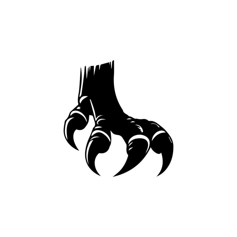 A black and white illustration of a claw foot vector